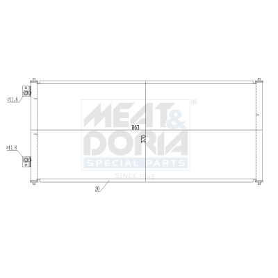 MEAT & DORIA Kondensor, klimaanlæg 991150 for FORD