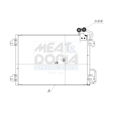 MEAT & DORIA Kondensor, klimaanlæg 991134 for RENAULT