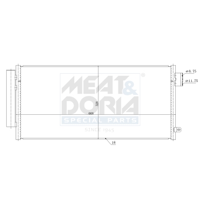 MEAT & DORIA Kondensor, klimaanlæg 991284 for LANCIA