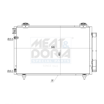 MEAT & DORIA Kondensor, klimaanlæg 991181 for TOYOTA
