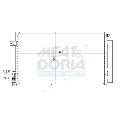 MEAT & DORIA Kondensor, klimaanlæg 991019 for OPEL LANCIA ALFA ROMEO VAUXHALL