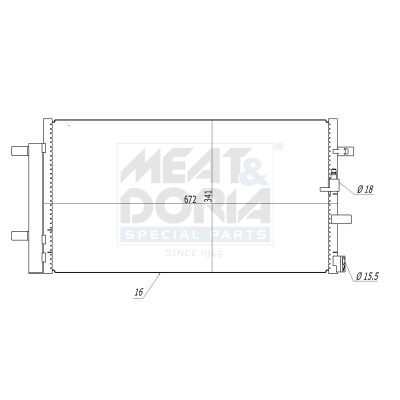 MEAT & DORIA Kondensor, klimaanlæg 991056 for VAG AUDI SEAT PORSCHE VW SKODA