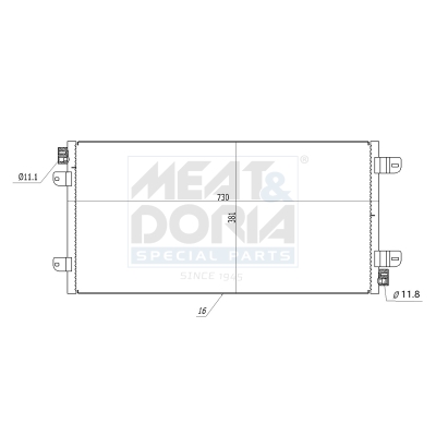 MEAT & DORIA Kondensor, klimaanlæg 991037 for NISSAN VAUXHALL OPEL RENAULT