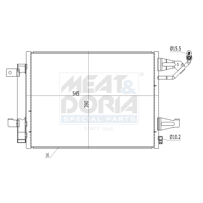MEAT & DORIA Kondensor, klimaanlæg 991091 for MERCEDES-BENZ MITSUBISHI