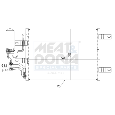 MEAT & DORIA Kondensor, klimaanlæg 991083 for OPEL GENERAL MOTORS