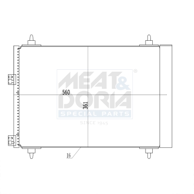 MEAT & DORIA Kondensor, klimaanlæg 991075 for PEUGEOT CITROËN/PEUGEOT