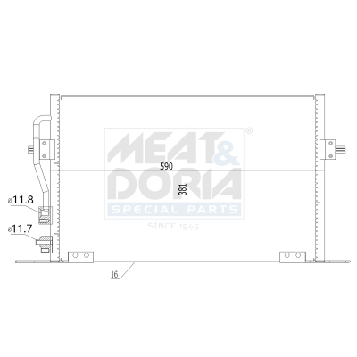 MEAT & DORIA Kondensor, klimaanlæg 991214 for FORD