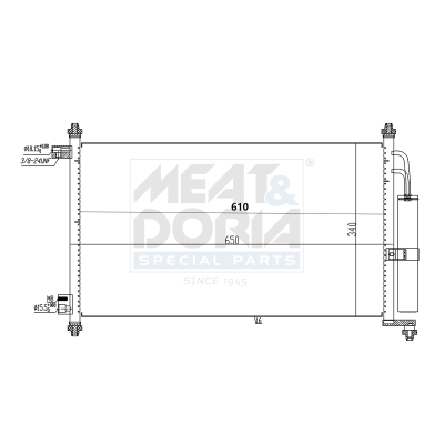 MEAT & DORIA Kondensor, klimaanlæg 991076 for NISSAN