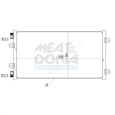 MEAT & DORIA Kondensor, klimaanlæg 991010 for LANCIA