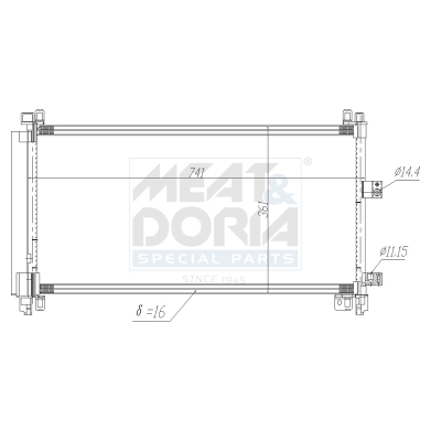 MEAT & DORIA Kondensor, klimaanlæg 991275 for CITROËN/PEUGEOT