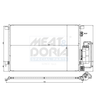 MEAT & DORIA Kondensor, klimaanlæg 991170 for OPEL LANCIA