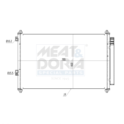 MEAT & DORIA Kondensor, klimaanlæg 991065 for TOYOTA