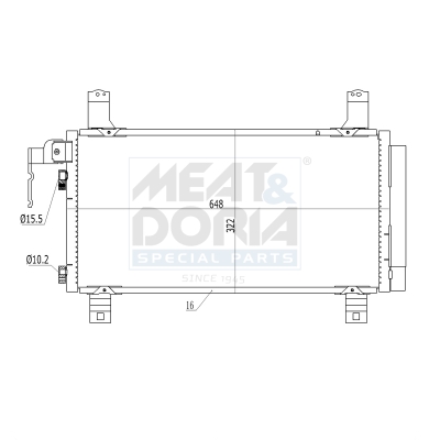 MEAT & DORIA Kondensor, klimaanlæg 991159 for MAZDA