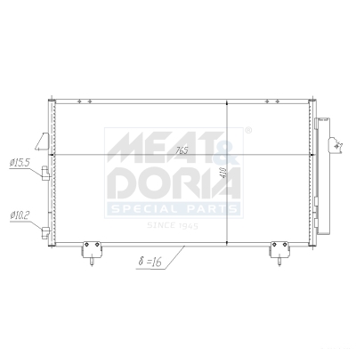 MEAT & DORIA Kondensor, klimaanlæg 991043 for TOYOTA