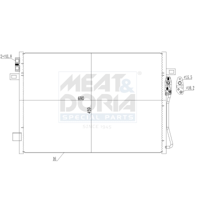 MEAT & DORIA Kondensor, klimaanlæg 991269 for CHRYSLER