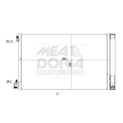 MEAT & DORIA Kondensor, klimaanlæg 991057 for OPEL VAUXHALL GENERAL MOTORS