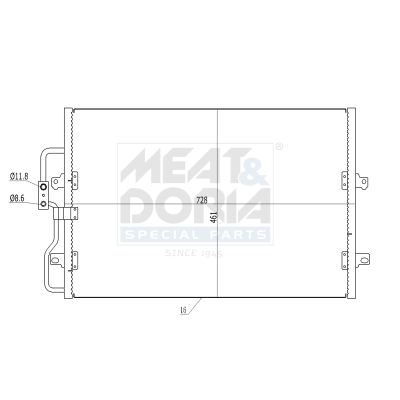 MEAT & DORIA Kondensor, klimaanlæg 991068 for LANCIA PEUGEOT CITROËN
