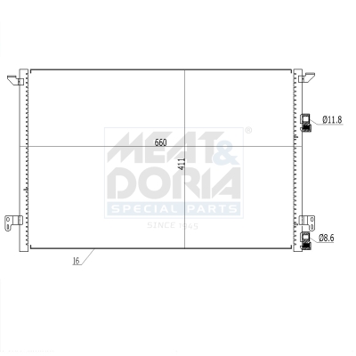 MEAT & DORIA Kondensor, klimaanlæg 991179 for CADILLAC SAAB