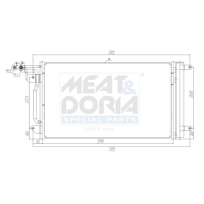 MEAT & DORIA Kondensor, klimaanlæg 991034 for VAG VW