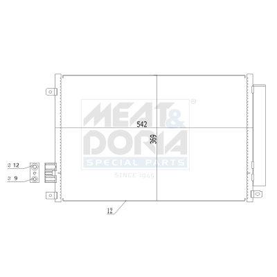 MEAT & DORIA Kondensor, klimaanlæg 991004 for FORD LANCIA