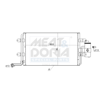 MEAT & DORIA Kondensor, klimaanlæg 991069 for SKODA SEAT VAG VW AUDI