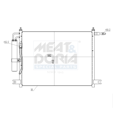 MEAT & DORIA Kondensor, klimaanlæg 991270 for GENERAL MOTORS OPEL