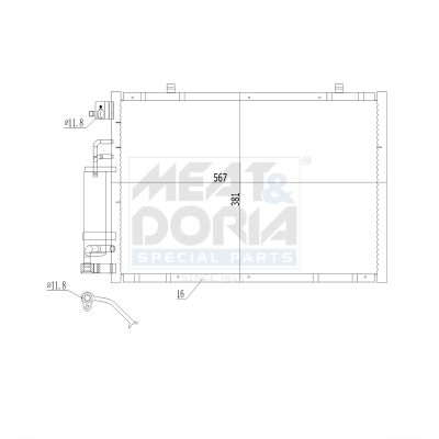 MEAT & DORIA Kondensor, klimaanlæg 991293 for FORD