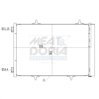 MEAT & DORIA Kondensor, klimaanlæg 991033 for VAUXHALL OPEL PEUGEOT CITROËN CITROËN/PEUGEOT