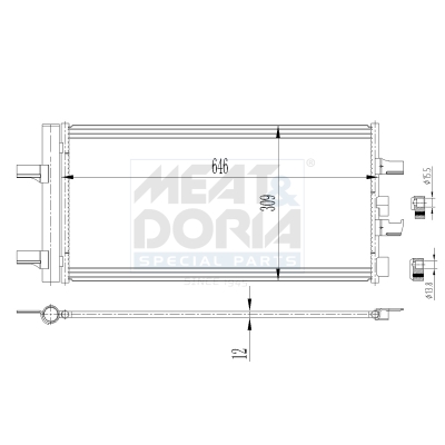 MEAT & DORIA Kondensor, klimaanlæg 991192 for MINI BMW