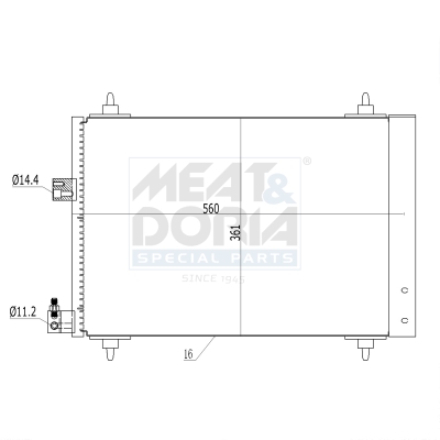 MEAT & DORIA Kondensor, klimaanlæg 991046 for PEUGEOT CITROËN/PEUGEOT CITROËN