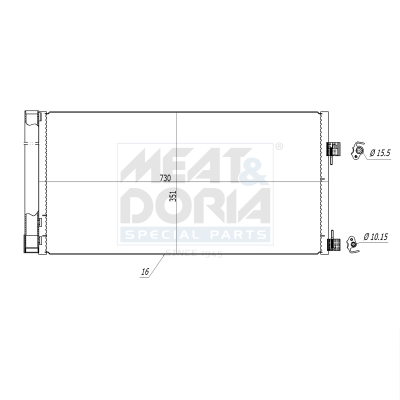 MEAT & DORIA Kondensor, klimaanlæg 991140 for RENAULT