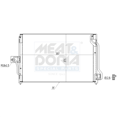 MEAT & DORIA Kondensor, klimaanlæg 991216 for GENERAL MOTORS OPEL