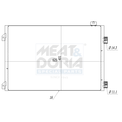 MEAT & DORIA Kondensor, klimaanlæg 991138 for RENAULT