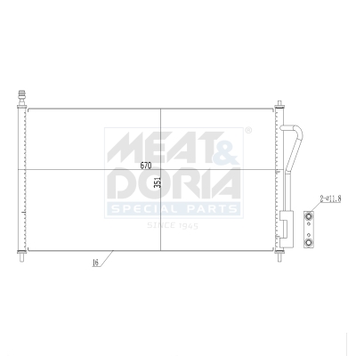 MEAT & DORIA Kondensor, klimaanlæg 991072 for FORD