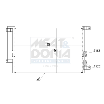 MEAT & DORIA Kondensor, klimaanlæg 991044 for LANCIA FIAT