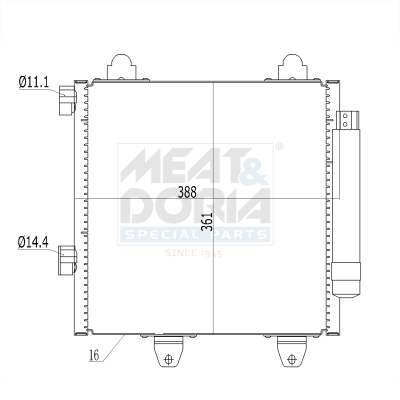 MEAT & DORIA Kondensor, klimaanlæg 991051 for PEUGEOT CITROËN TOYOTA