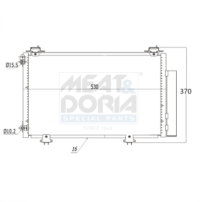 MEAT & DORIA Kondensor, klimaanlæg 991048 for TOYOTA