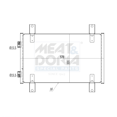 MEAT & DORIA Kondensor, klimaanlæg 991090 for LANCIA CITROËN PEUGEOT