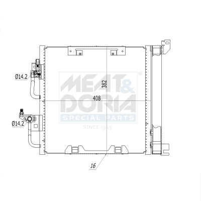 MEAT & DORIA Kondensor, klimaanlæg 991015 for OPEL