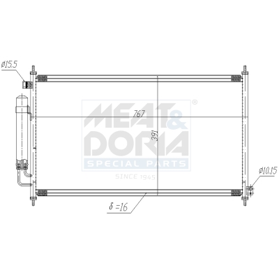 MEAT & DORIA Kondensor, klimaanlæg 991197 for HONDA