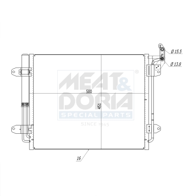 MEAT & DORIA Kondensor, klimaanlæg 991184 for SEAT VW