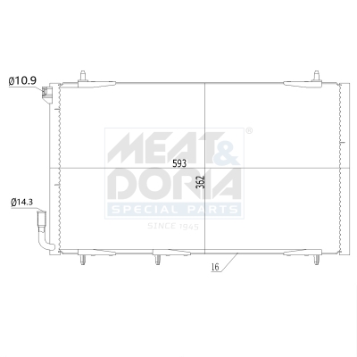 MEAT & DORIA Kondensor, klimaanlæg 991172 for CITROËN/PEUGEOT