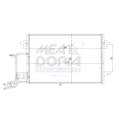 MEAT & DORIA Kondensor, klimaanlæg 991229 for VAG SKODA