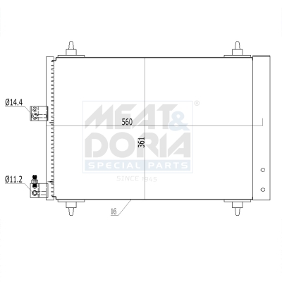 MEAT & DORIA Kondensor, klimaanlæg 991164 for CITROËN/PEUGEOT PEUGEOT