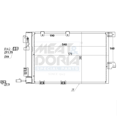 MEAT & DORIA Kondensor, klimaanlæg 991050 for OPEL VAUXHALL GENERAL MOTORS