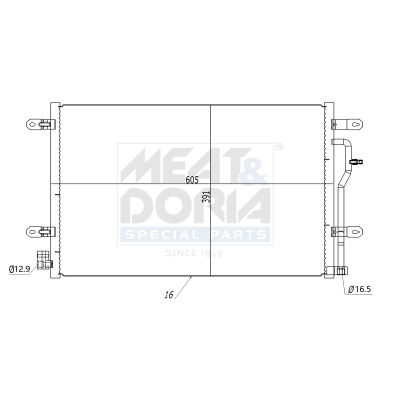 MEAT & DORIA Kondensor, klimaanlæg 991095 for VAG AUDI