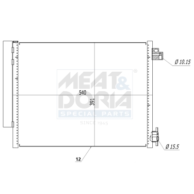 MEAT & DORIA Kondensor, klimaanlæg 991264 for MERCEDES-BENZ RENAULT DACIA NISSAN