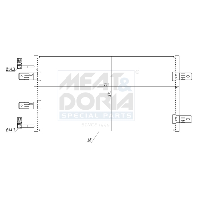 MEAT & DORIA Kondensor, klimaanlæg 991144 for GENERAL MOTORS OPEL