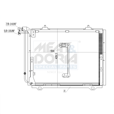 MEAT & DORIA Kondensor, klimaanlæg 991151 for MERCEDES-BENZ CHRYSLER