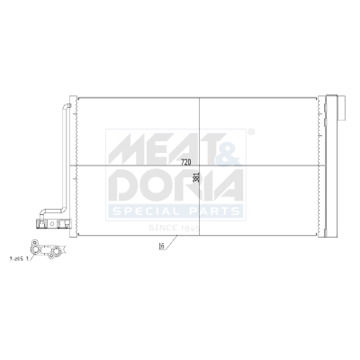 MEAT & DORIA Kondensor, klimaanlæg 991157 for FORD